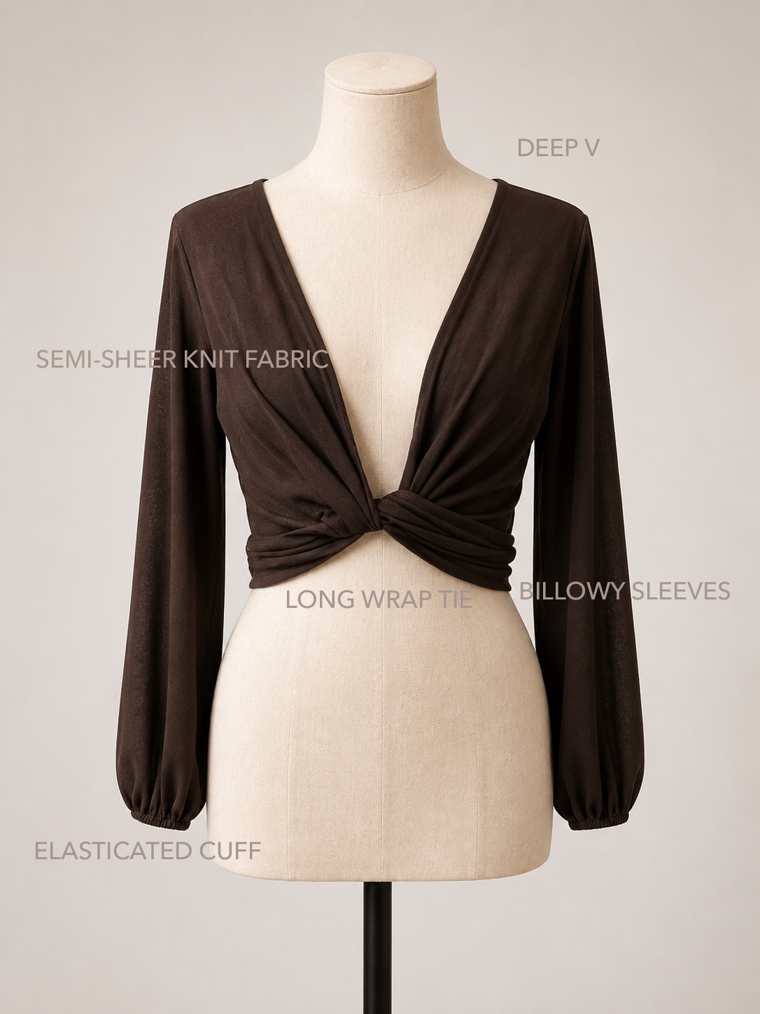 Ophelia Knit Top - Chocolate
