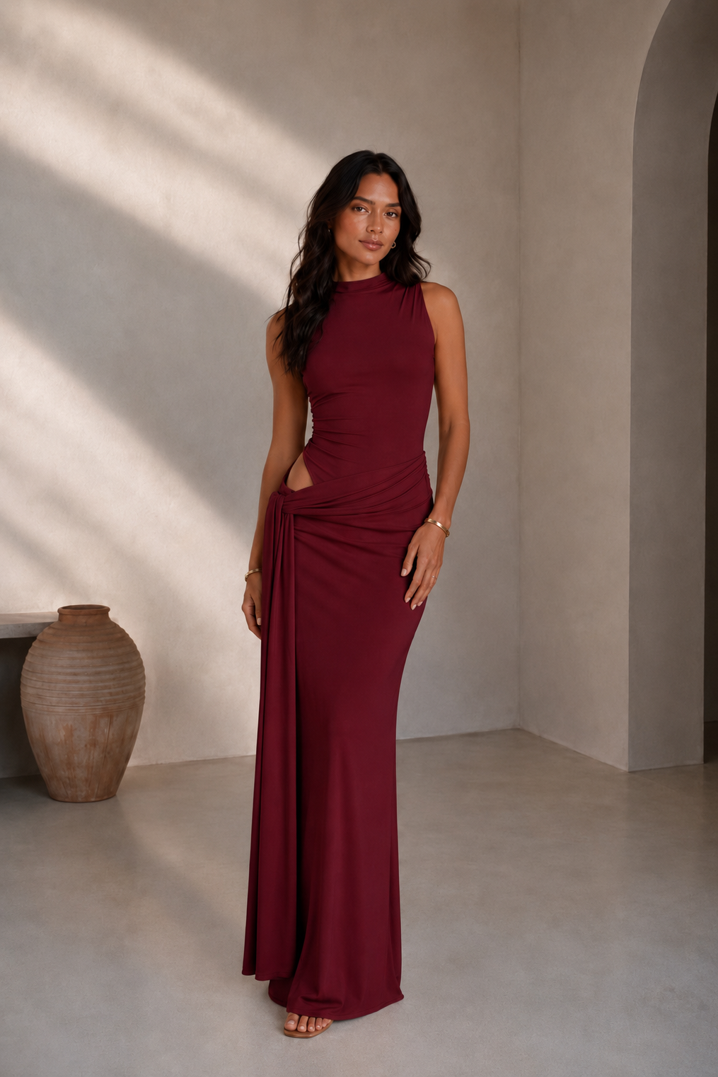 Leah Dress - Burgundy