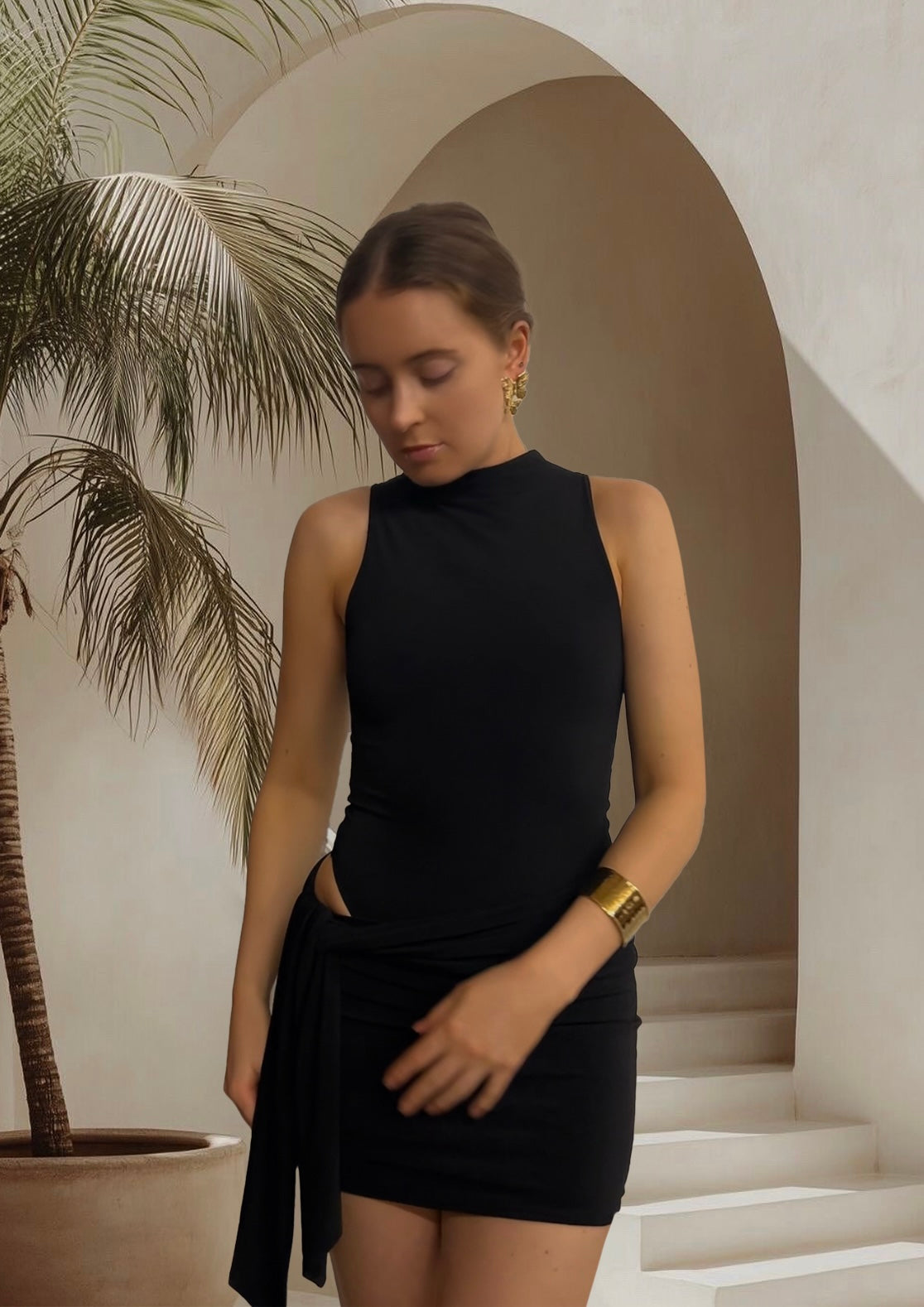 Leah Mini Dress - Black