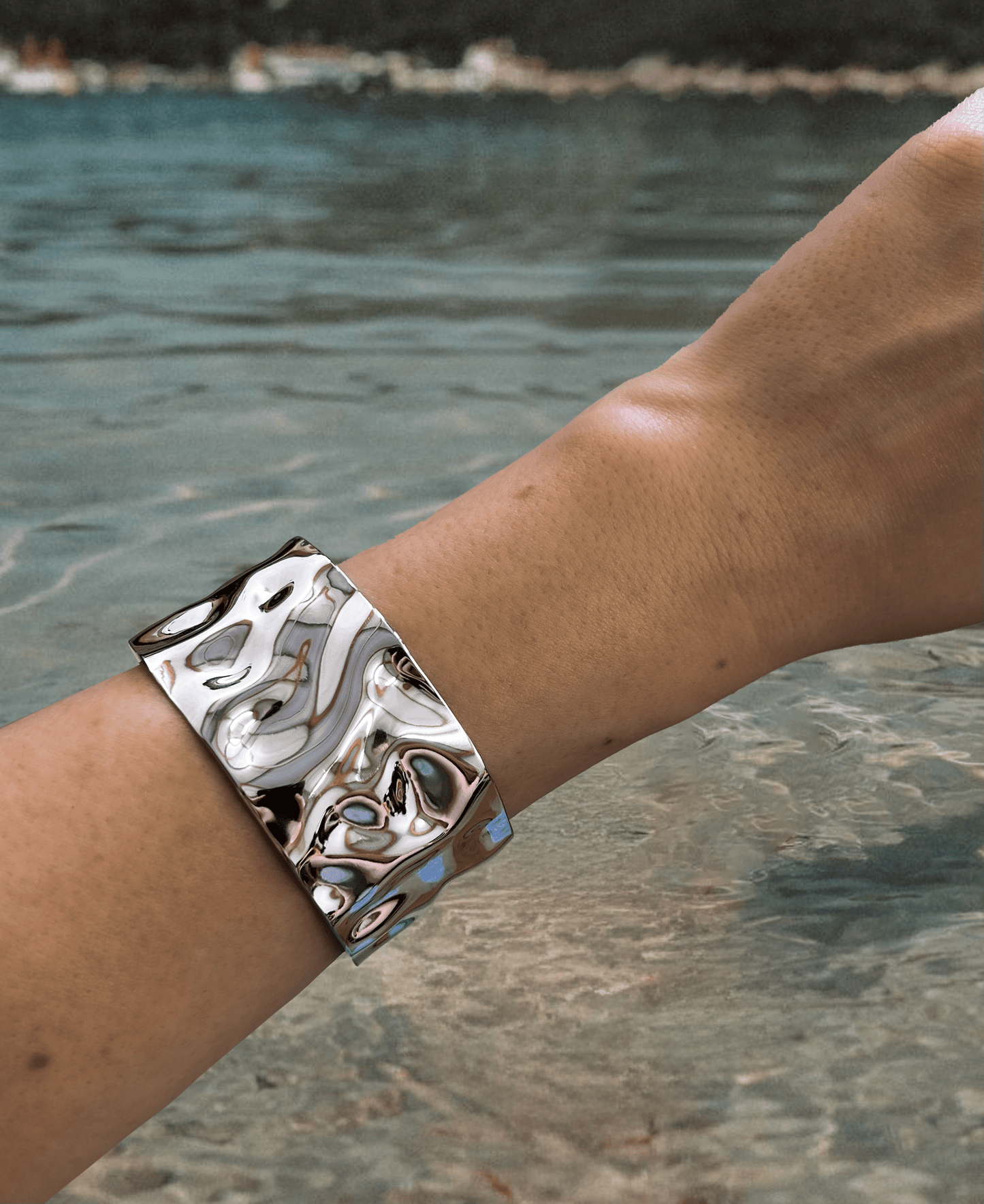 Atlas Hammered Bangle - SilverANTISOCIAL