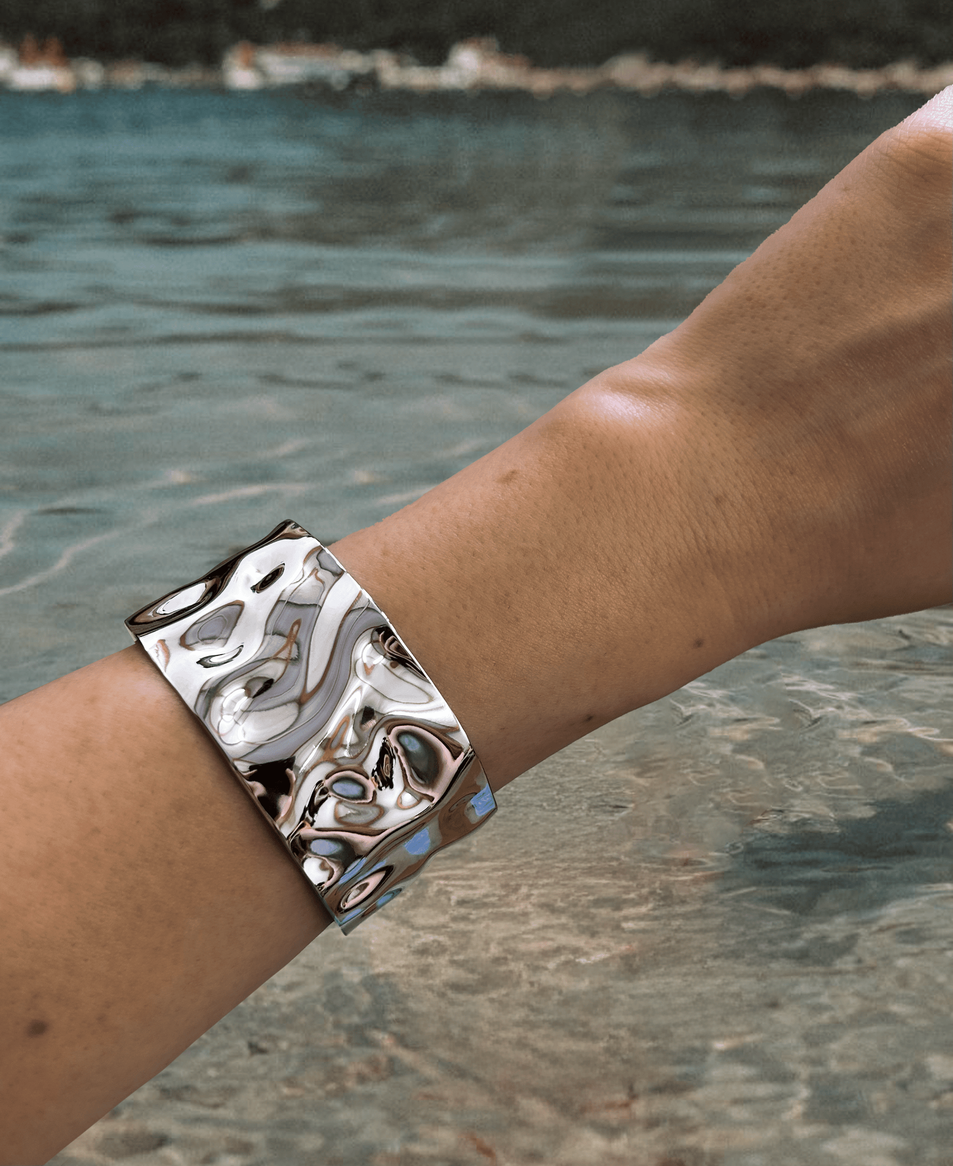 Atlas Hammered Bangle - SilverANTISOCIAL