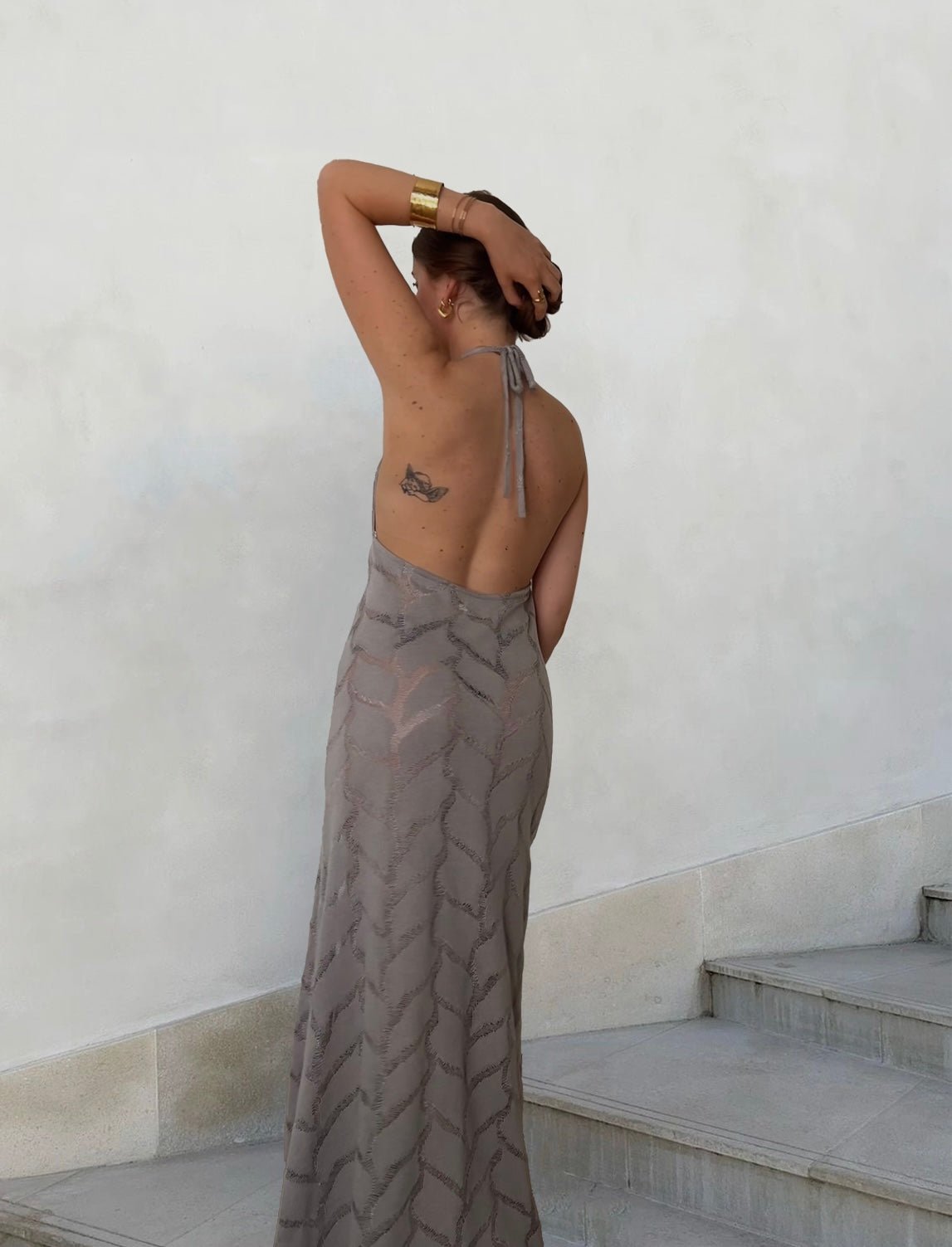 Crochet Maxi Dress - SlateANTISOCIAL