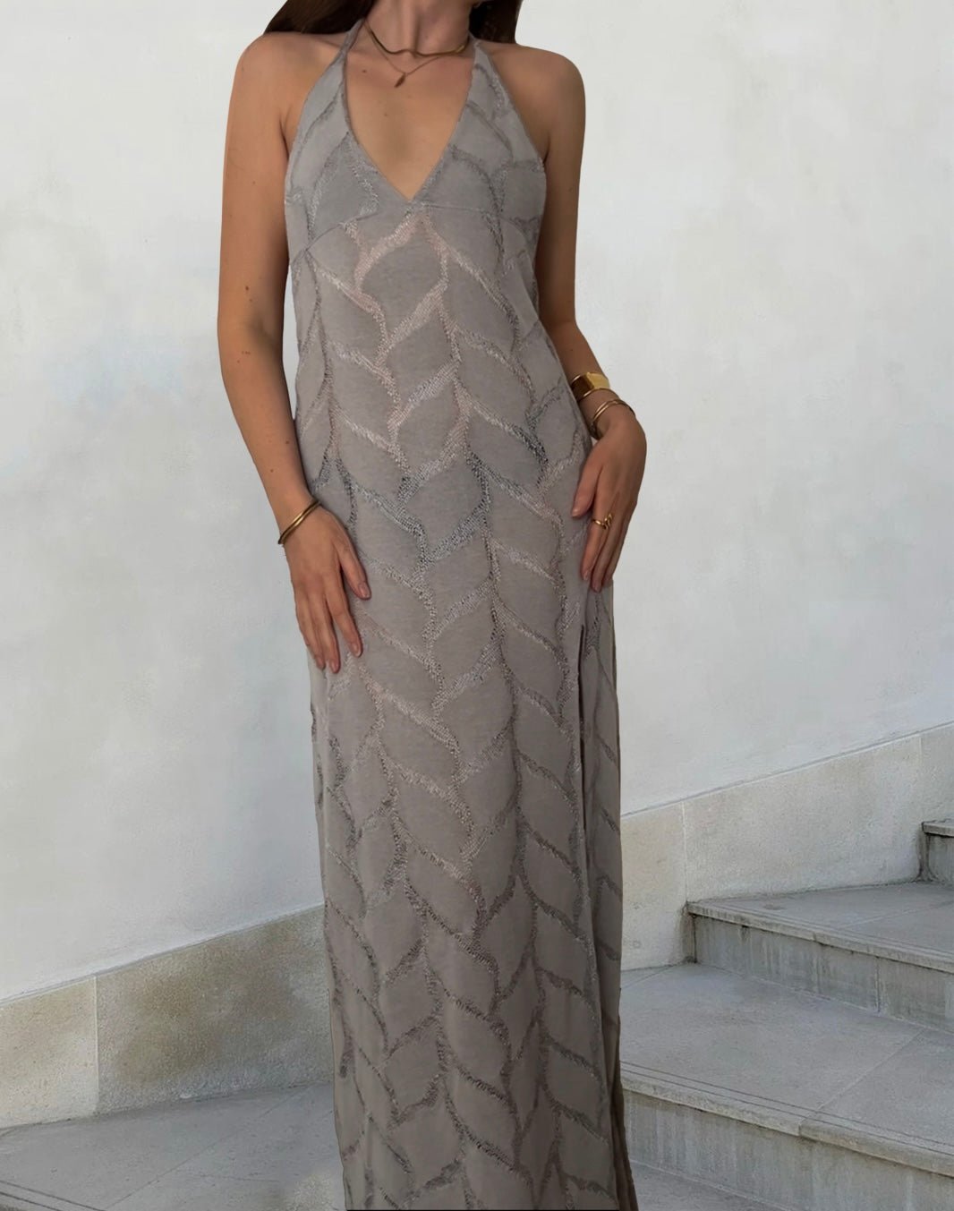 Crochet Maxi Dress - SlateANTISOCIAL