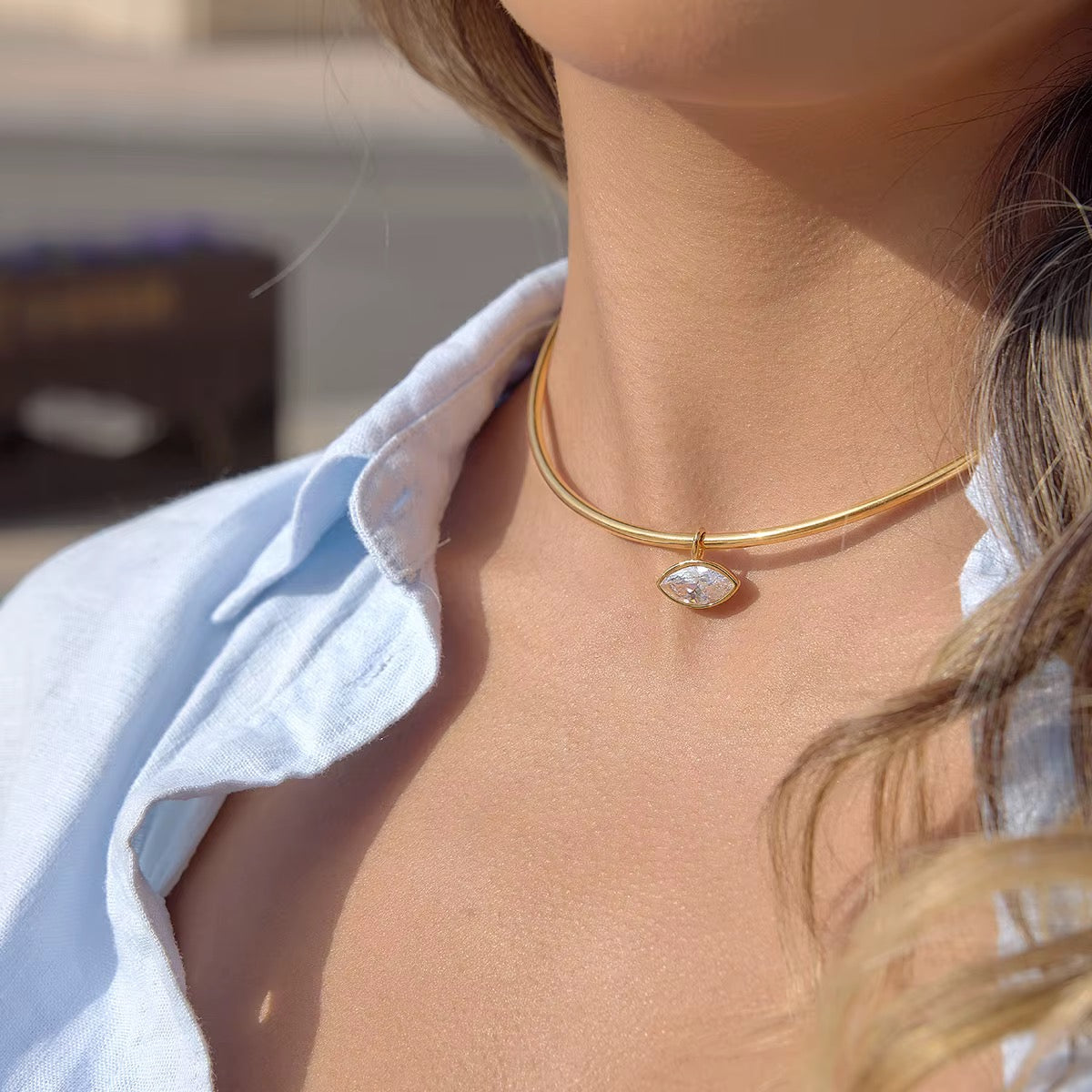 Evil Eye Choker - Gold