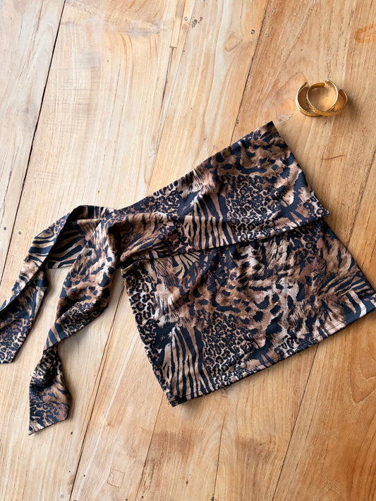 Leah Mini Skirt - Animal Print