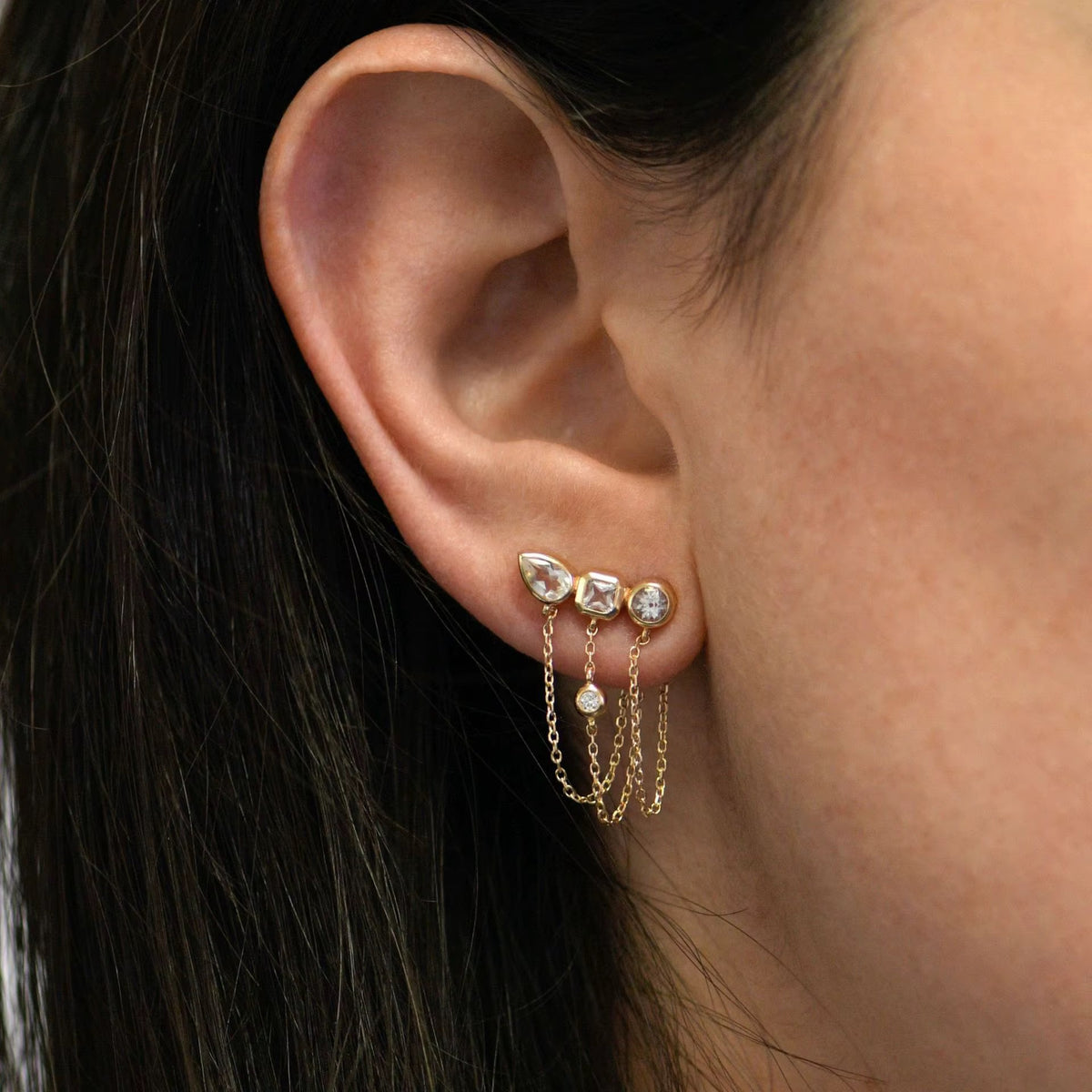 Ivana Earring Studs - Gold