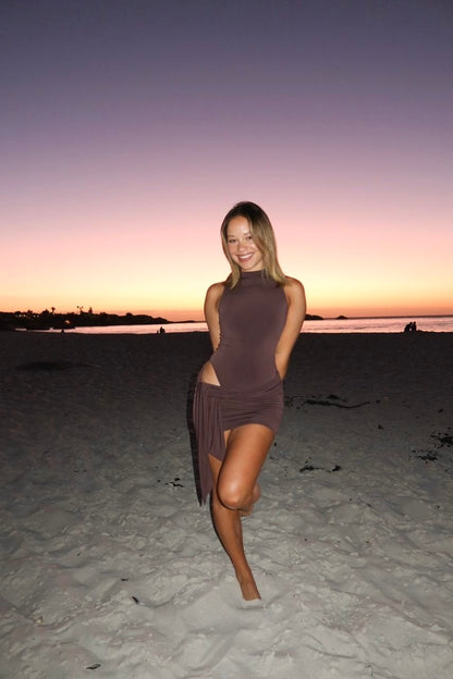 Leah Mini Dress - Chocolate
