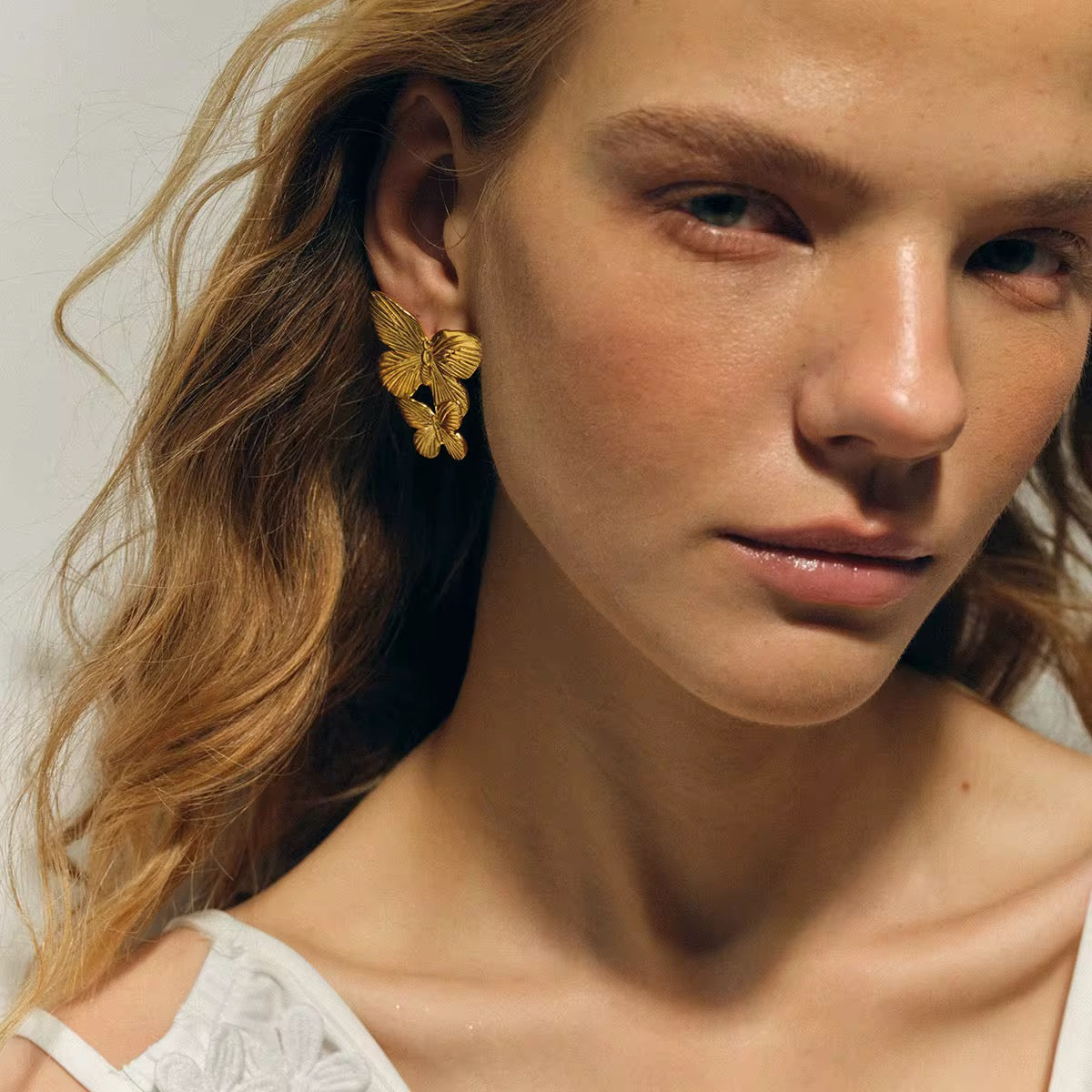 Twin Butterfly Studs - Gold
