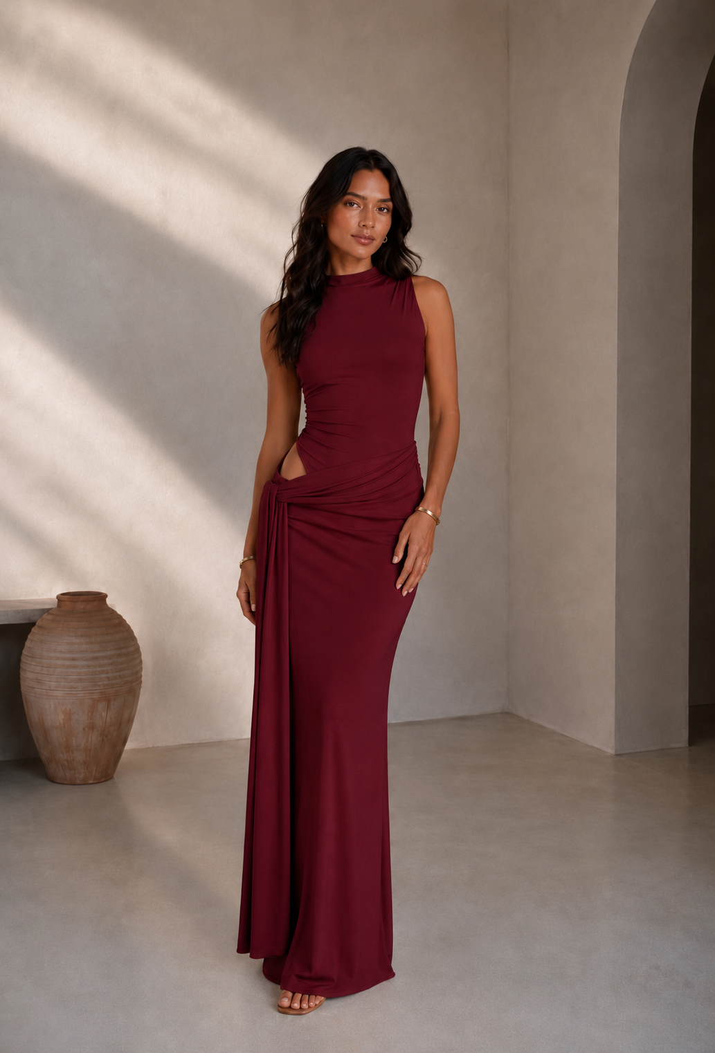 Leah Dress - Burgundy