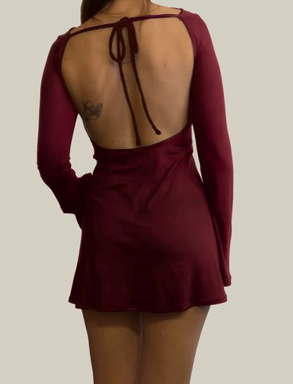 Eden Mini Dress - Burgundy