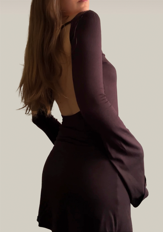 Eden Mini Dress - Chocolate