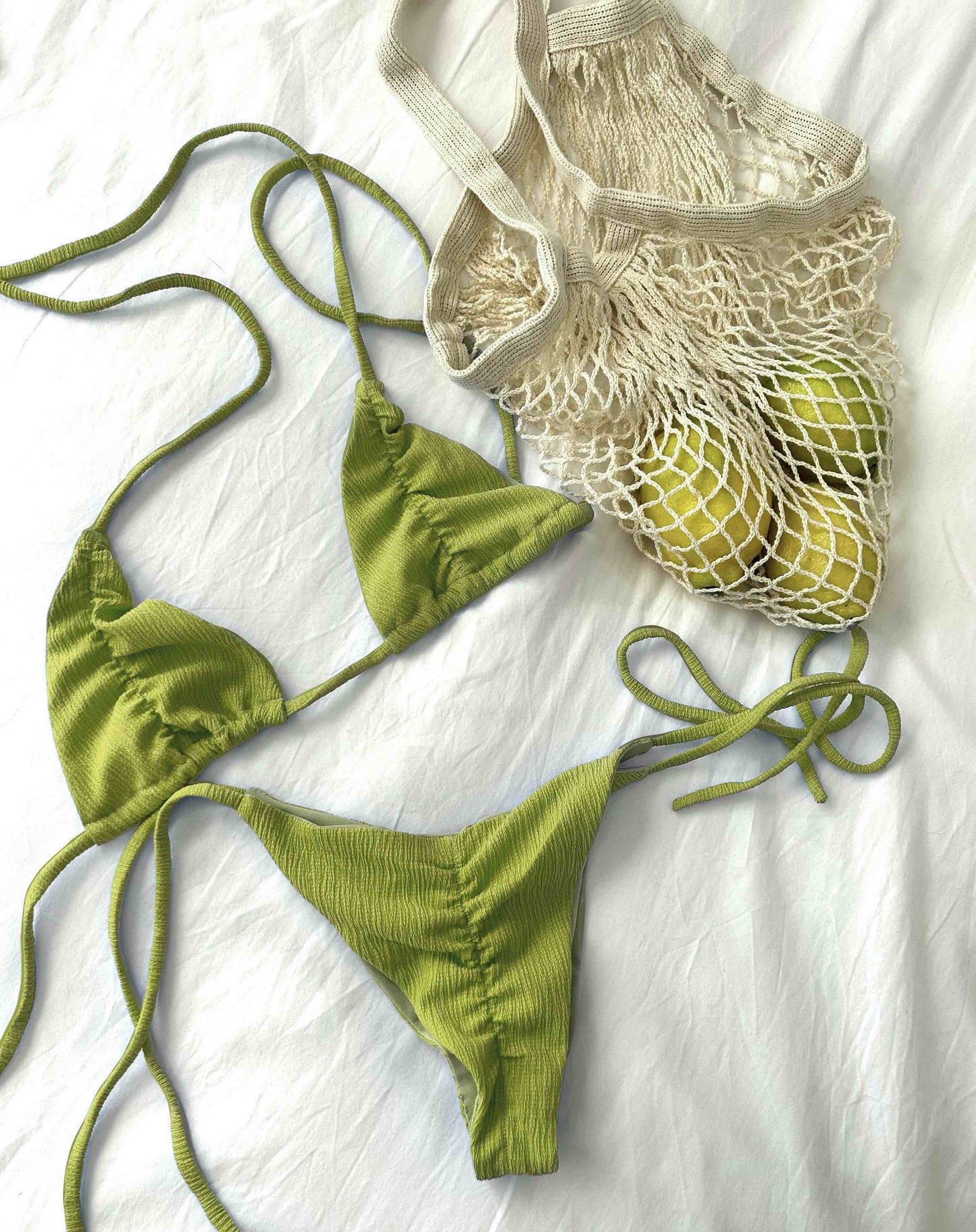 Amalfi Ruched Bikini - LimeANTISOCIAL