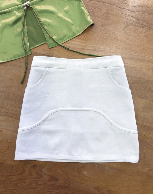 Saddle Mini Skirt - WhiteANTISOCIAL